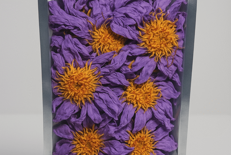 Experience the powerful and limitless benefits of our hand-grown Egyptian Blue Lotus! Cultivated, Harvested, and Shade-Dried at a 100% organic farm in Srilanka, our Blue Lotus is a labor of love. Every order is hand packed and carefully selected to provide you only with the most pure & highest quality product.
