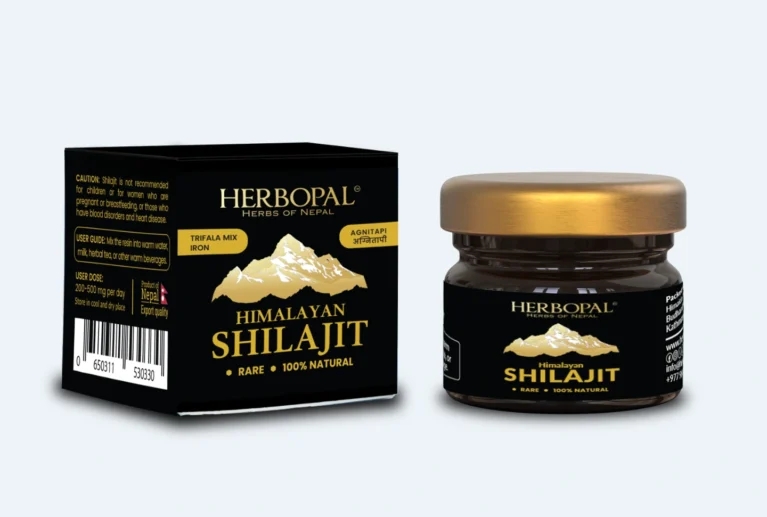 Shilajit is a thick, tar-like natural substance formed over centuries from decomposed plants and minerals trapped in rocks. Found in the high Himalayas, it oozes out of mountain cracks due to heat and pressure. Agni Taapi Shilajit is fire-purified and blended with Triphala, a powerful Ayurvedic trio of Harro, Barro, and Amala, enhancing its cleansing and rejuvenating effects.